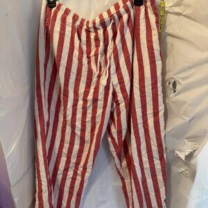 Stars Above Red White Striped Pajama Pants Womens Large Flannel Lounge